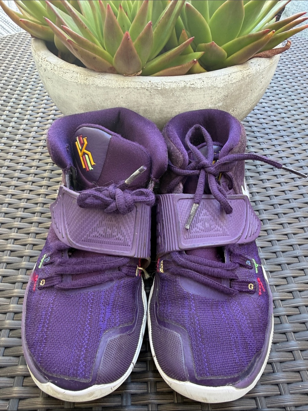 Nike Kids Purple High-Top Sneakers with Secure Strap